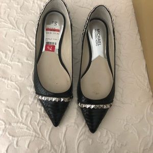 Michael Kors black studded flats EUC
